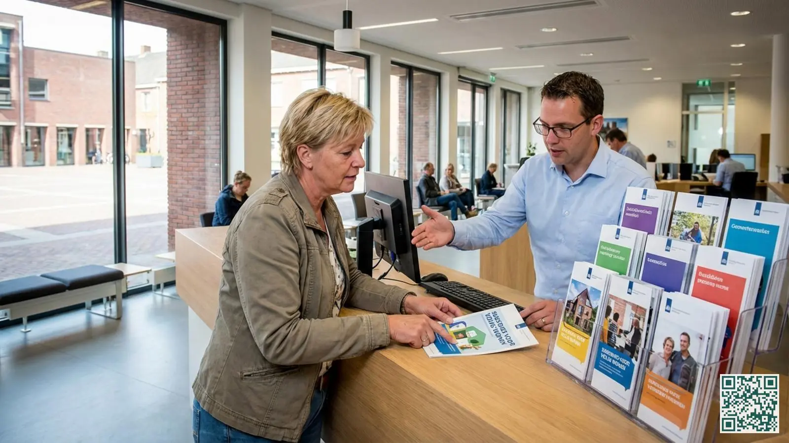 Bewoner vraagt informatie over subsidies voor inbraakbeveiliging bij een gemeentelijk loket